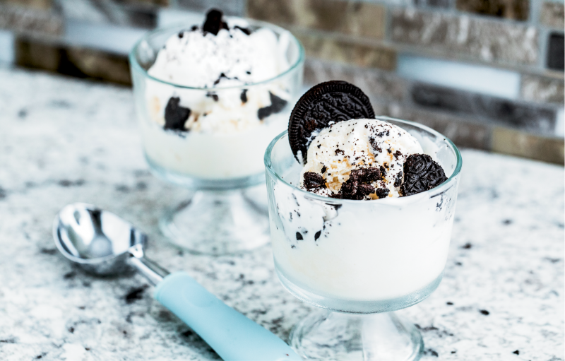 “Make sure you stir the egg and milk mixture—don’t let it boil,” says Monique, recalling the time she walked away from the stove while preparing ice cream. “We ended up with scrambled-egg flavor!”