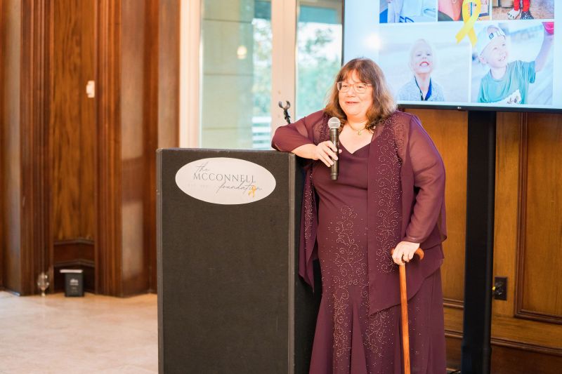 Attendees listened to a speech by Dr. Jacqueline Kraveka, a pediatric oncologist at the Medical University of South Carolina.