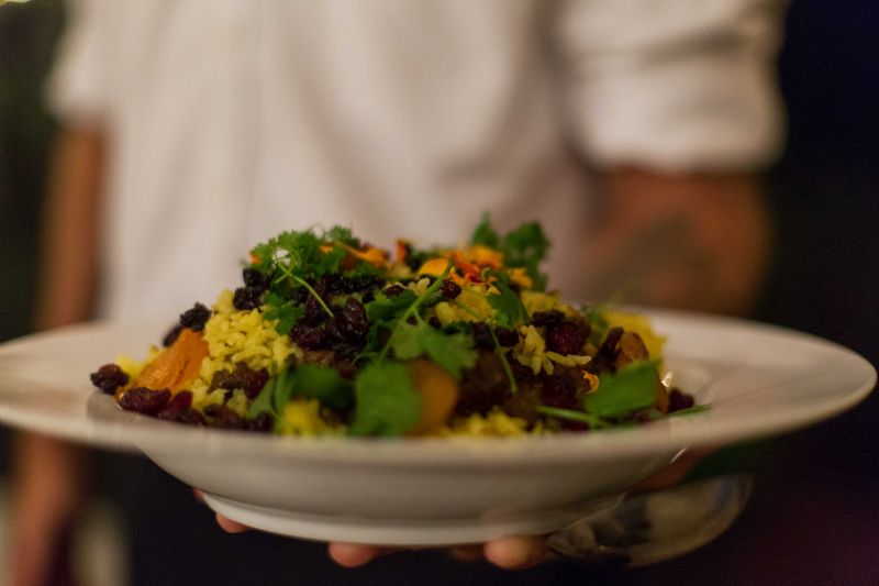 For the fourth course, attendees enjoyed a savory beef biryani