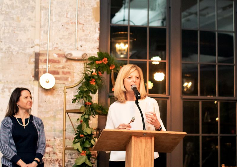 The evening’s speakers included director of development and marketing Beverly Hutchison and executive director Carole Swiecicki.