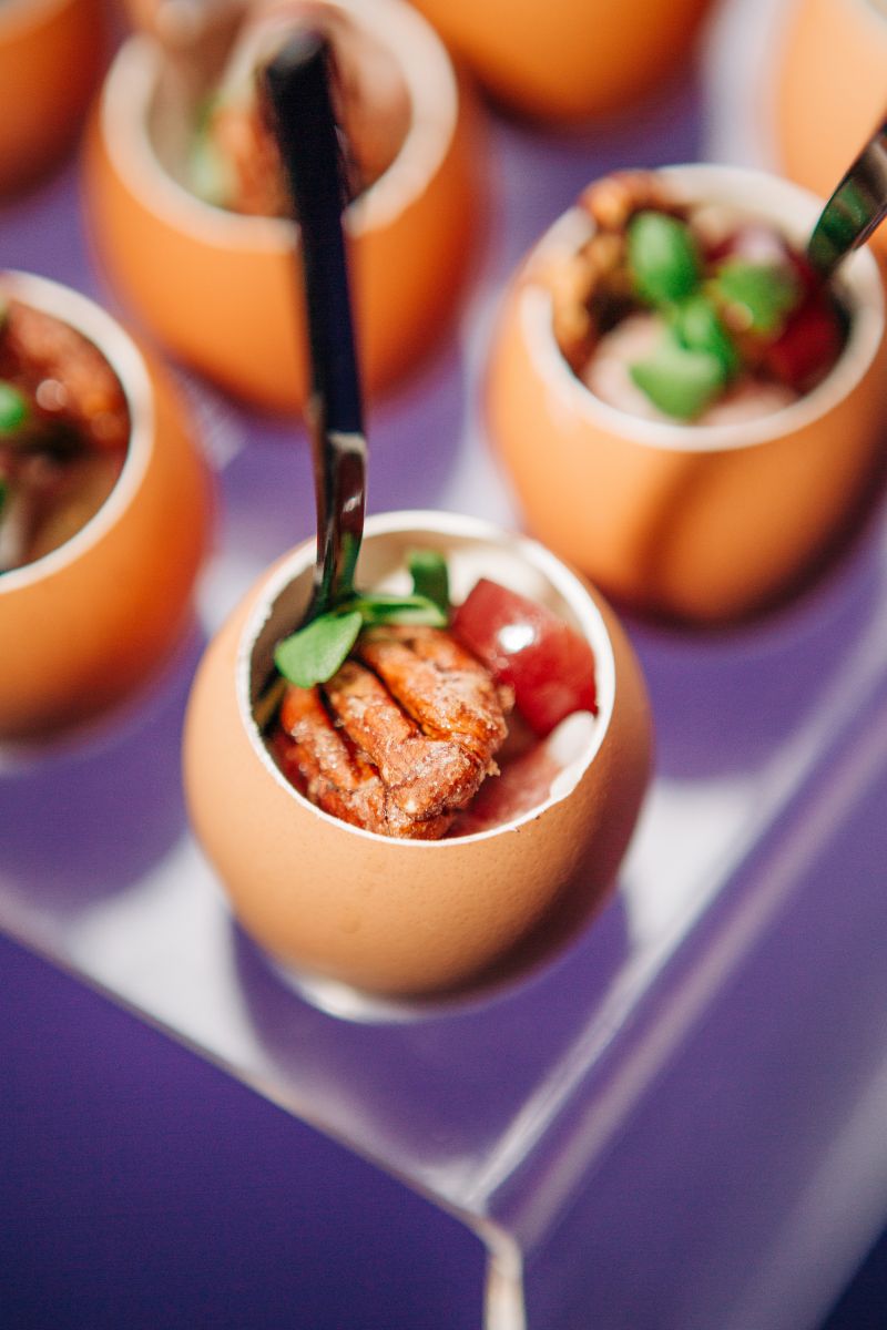 These Chattooga Blue Cheese Custard eggs by Marc Collins of Circa 1886 didn&#039;t crack under pressure