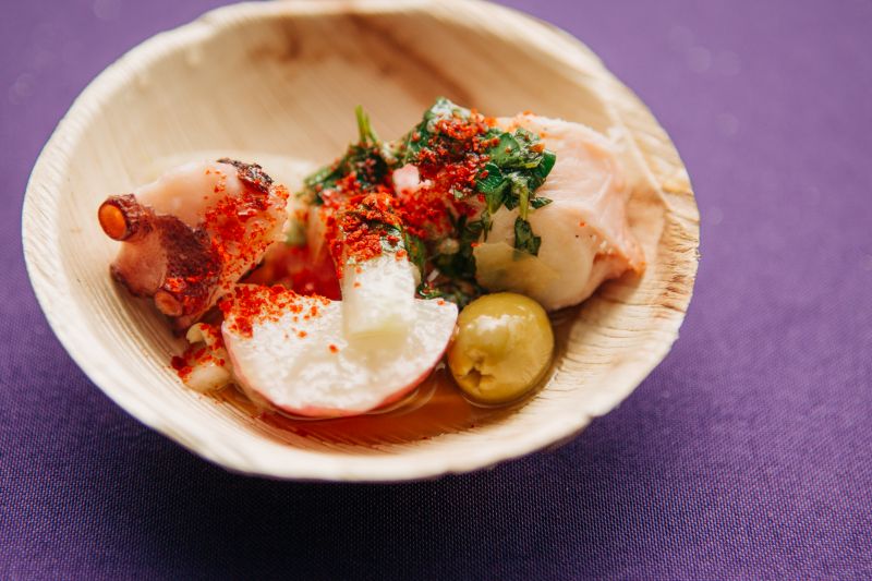 Octopus with olives and potatoes from Indaco