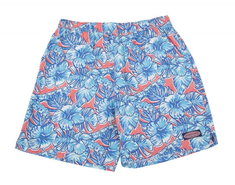Vineyard Vines &quot;Coastal Floral Chappy Trunk&quot; in &quot;lobster reef,&quot; $90 at M. Dumas &amp; Sons