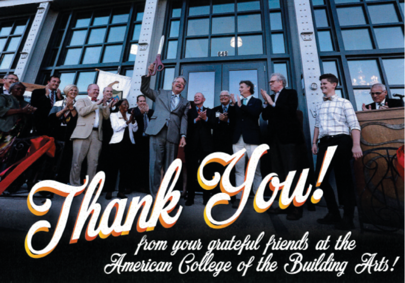 Celebrating the opening of the American College of the Building Art’s Meeting Street campus (2016)