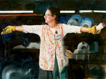 Whyte rented a former mill worker’s cottage in Simpsonville, South Carolina, to complete the studies and sketches from her trave