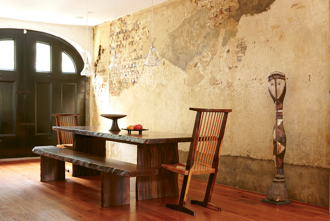 GOURMET CENTRAL: The couple transformed this former garage into a dining area, and the carriage doors can still be slid open for an alfresco experience.